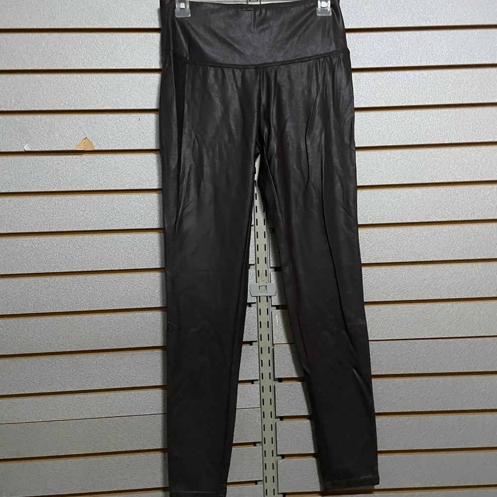 Time and Tru Womens Faux Leather Leggings Black Size Medium M 8 10 High Rise